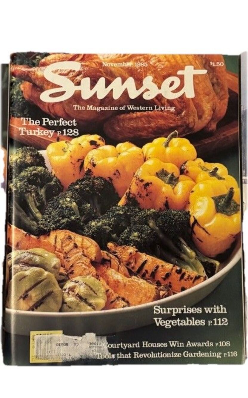 Sunset Magazine, Vintage November 1985 Thanksgiving Turkey Holiday Western Life